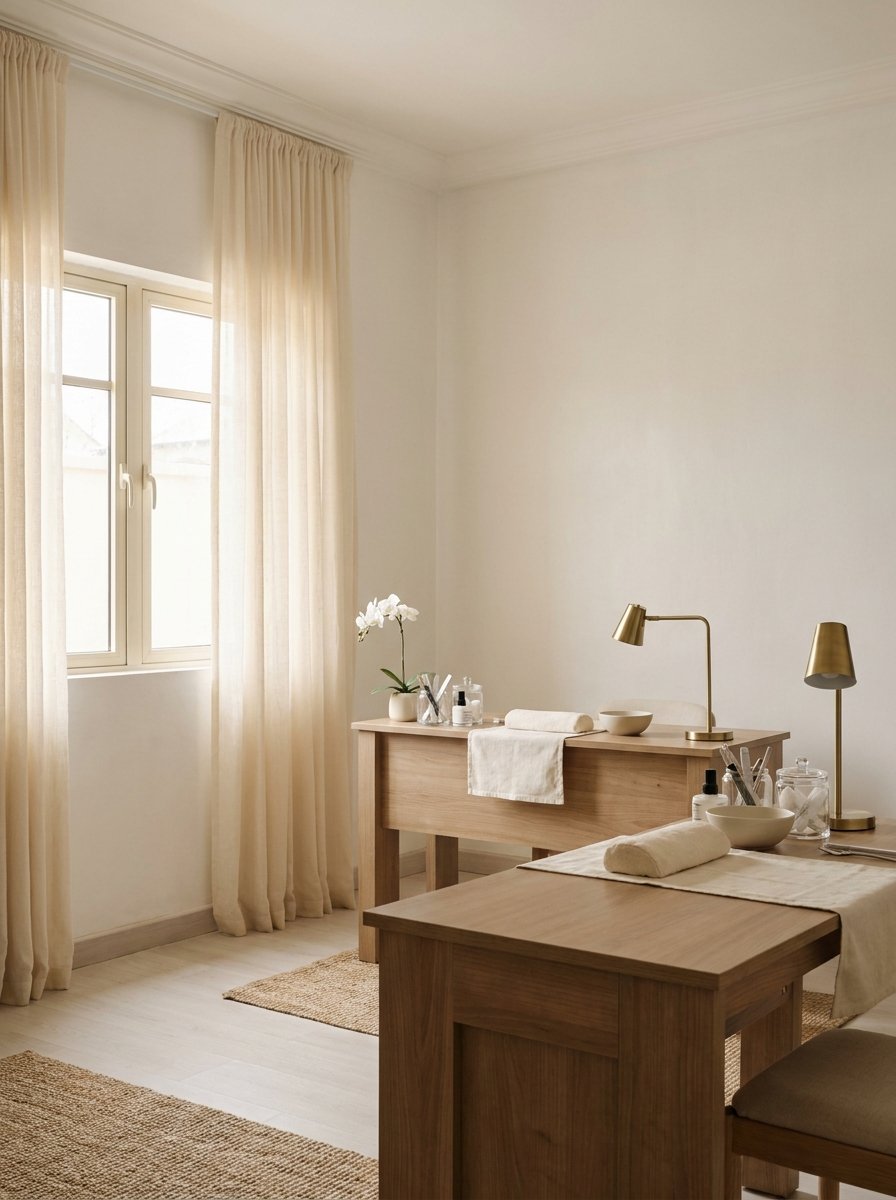 The Ladysentials private studio interior in warm ivory tones.