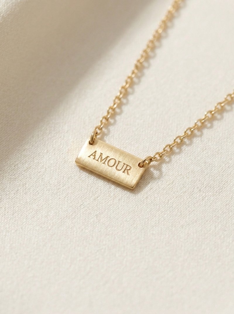 Layered Gold Necklace — pendant detail