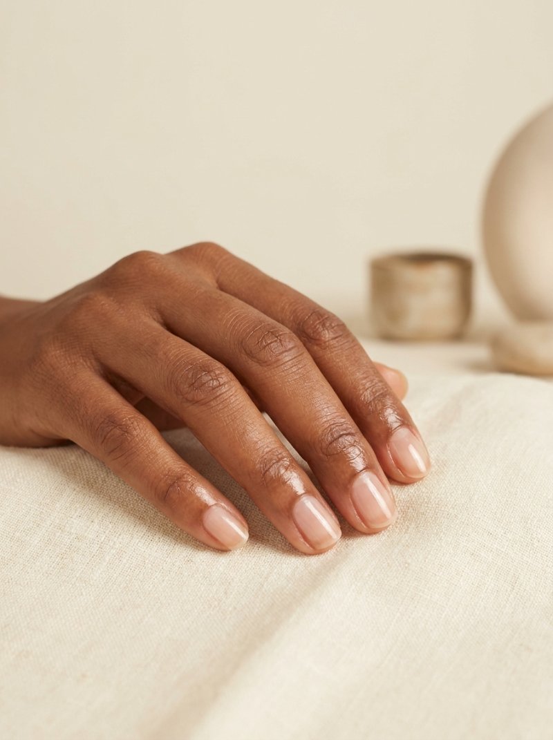 Healthy natural nails after careful removal and care.