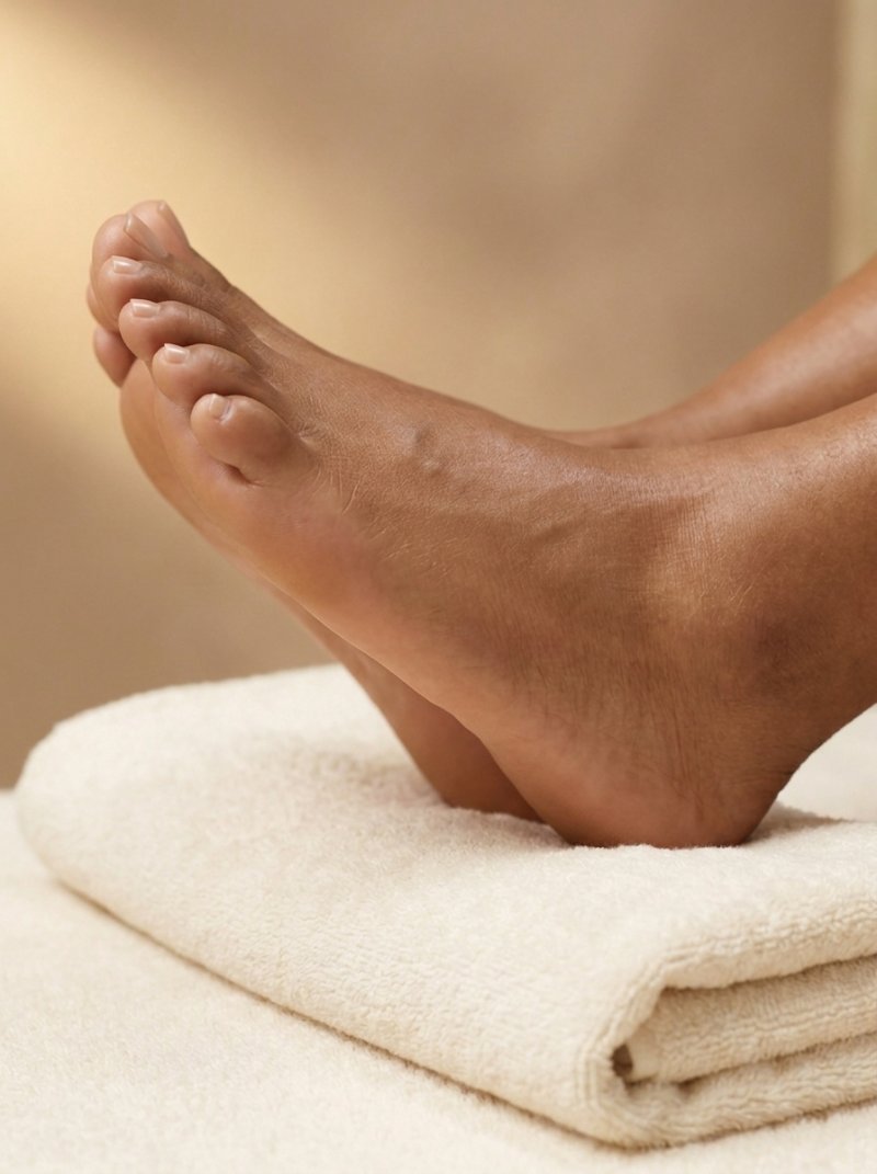Satin feet — skin texture detail